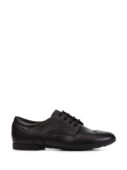 Geox Black J Plie Leather School Shoes image 1