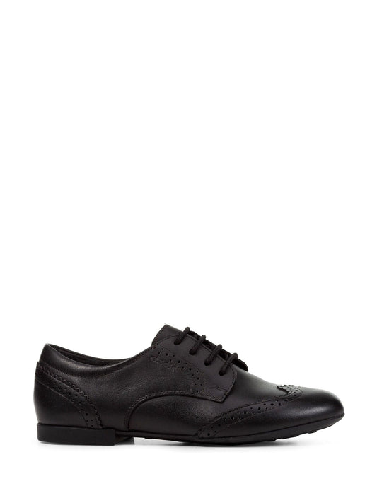 Geox Black J Plie Leather School Shoes image 1