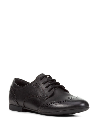 Geox Black J Plie Leather School Shoes image 3