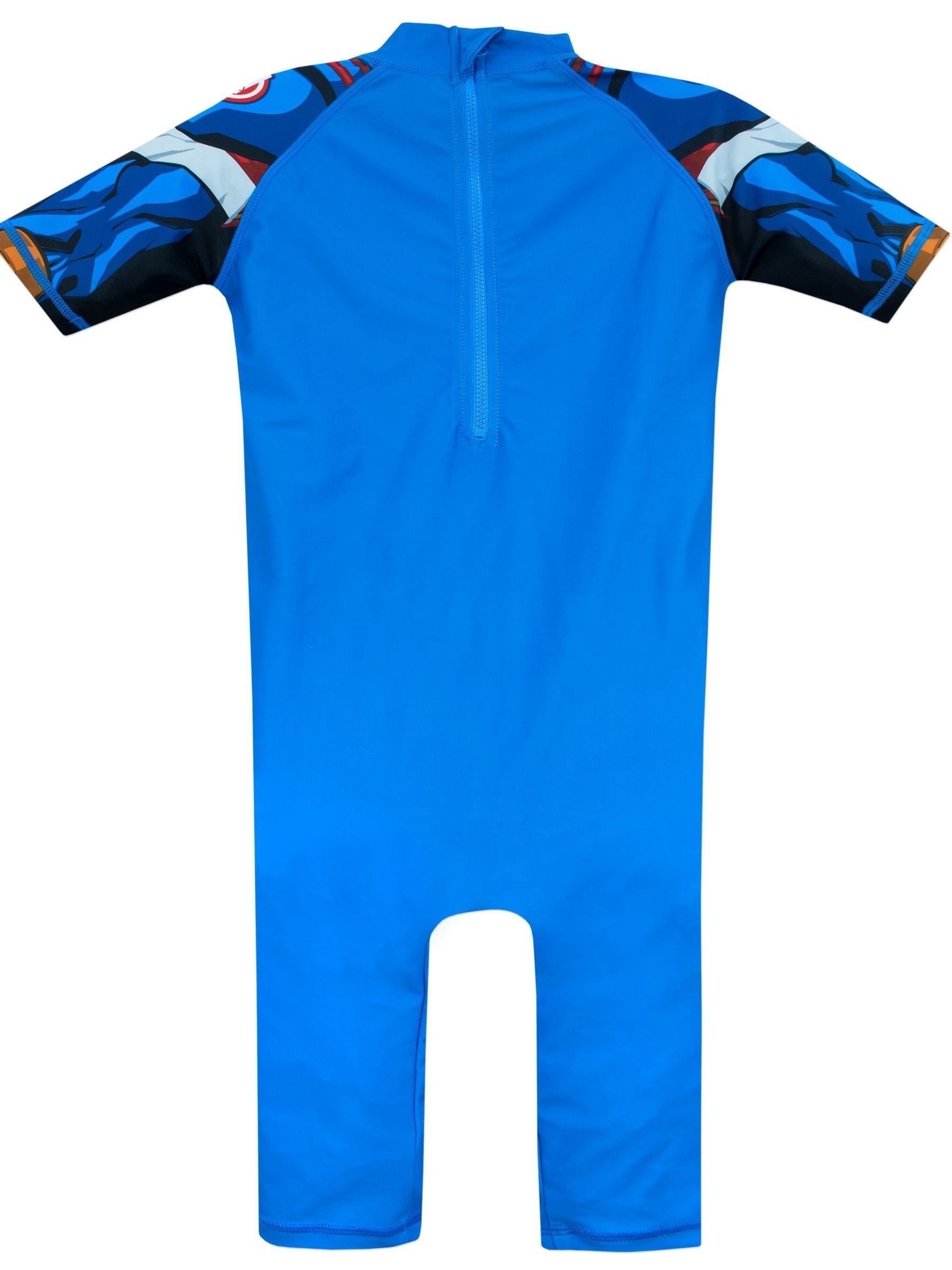 Character Blue White Marvel Avengers Captain America One Piece Swimsuit image 2