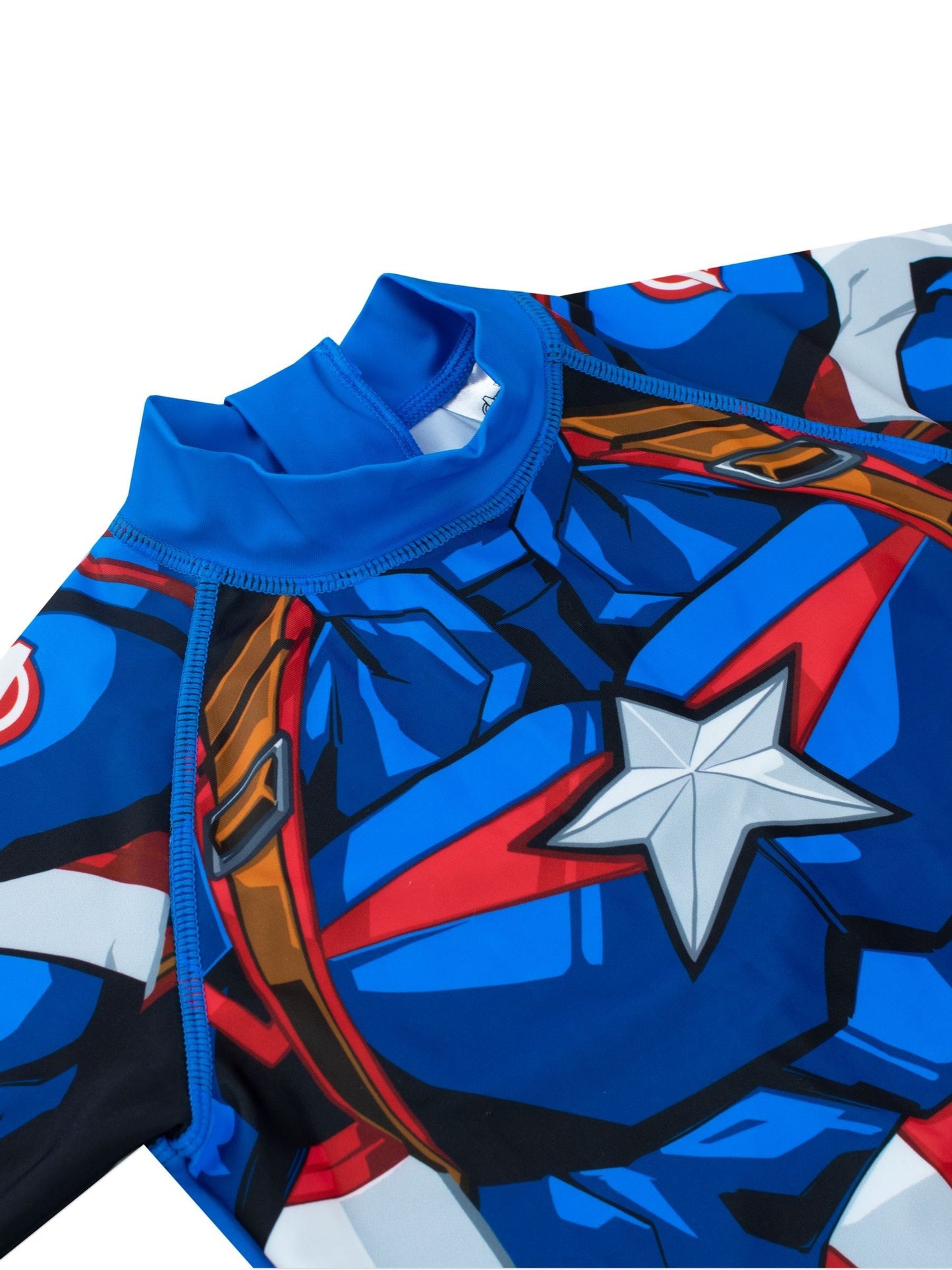 Character Blue White Marvel Avengers Captain America One Piece Swimsuit image 3