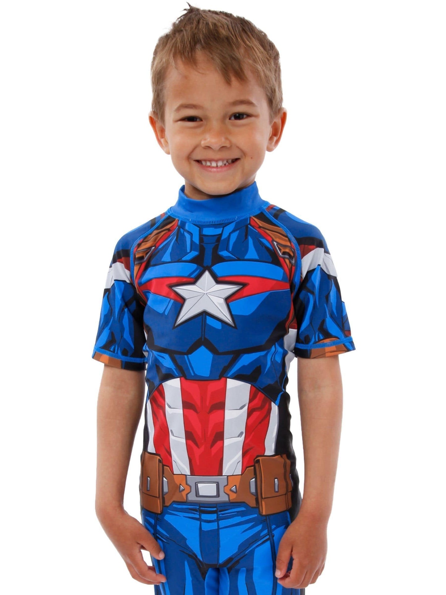 Character Blue White Marvel Avengers Captain America One Piece Swimsuit image 6