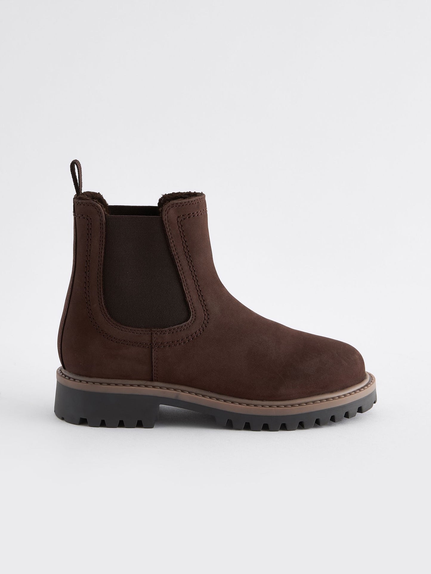 Chocolate Brown Wide Fit (G) Leather Warm Lined Chelsea Boots image 2