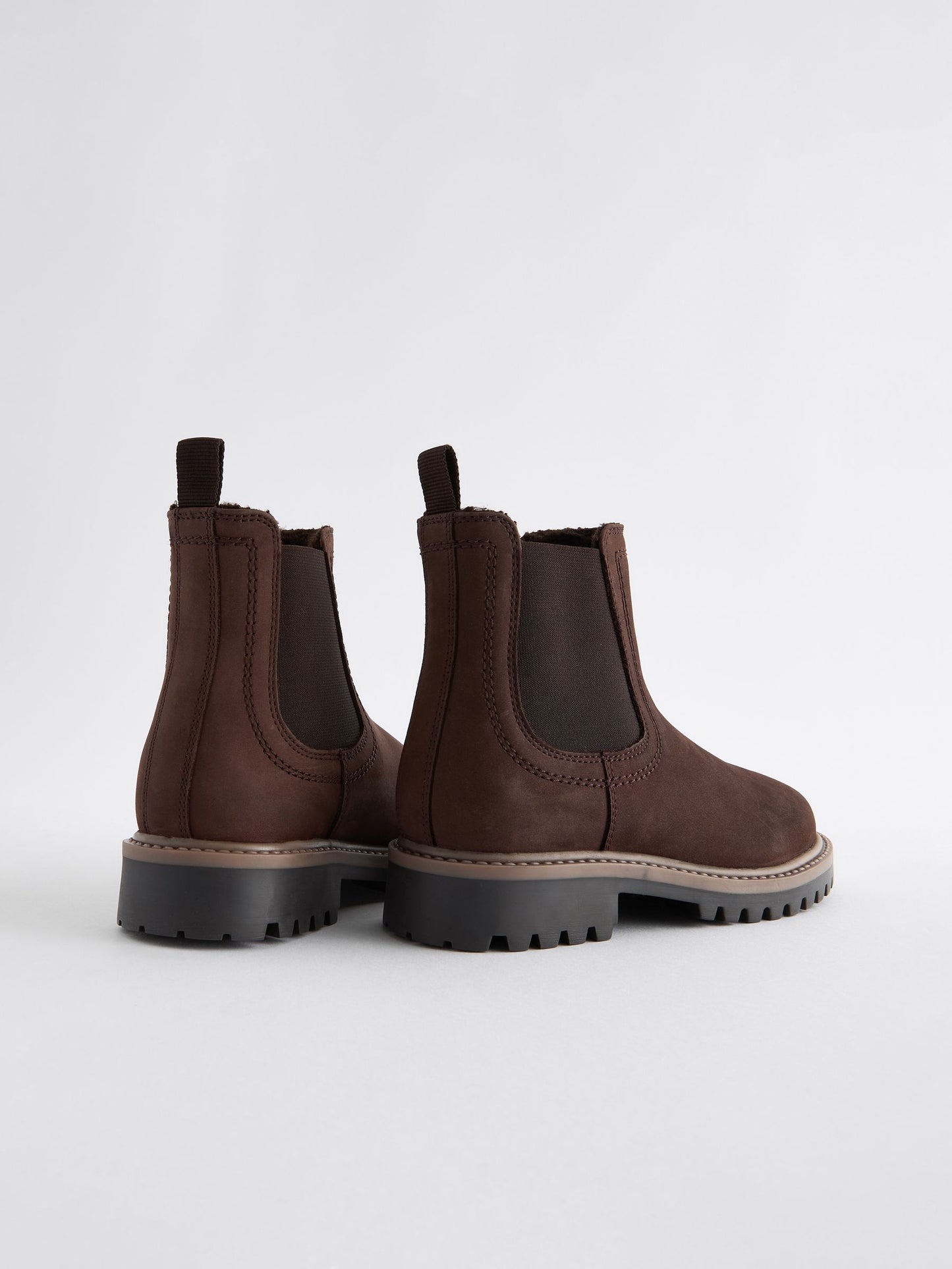 Chocolate Brown Wide Fit (G) Leather Warm Lined Chelsea Boots image 3