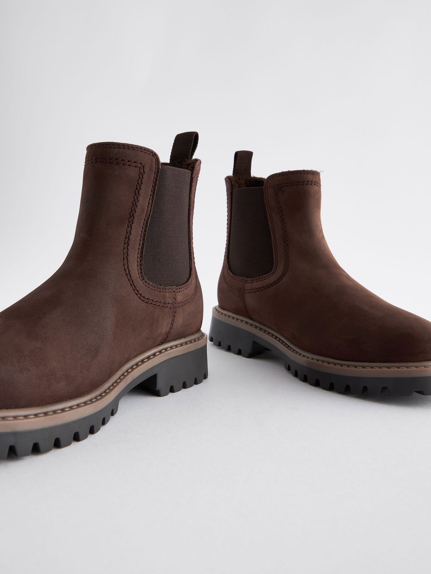 Chocolate Brown Wide Fit (G) Leather Warm Lined Chelsea Boots image 5