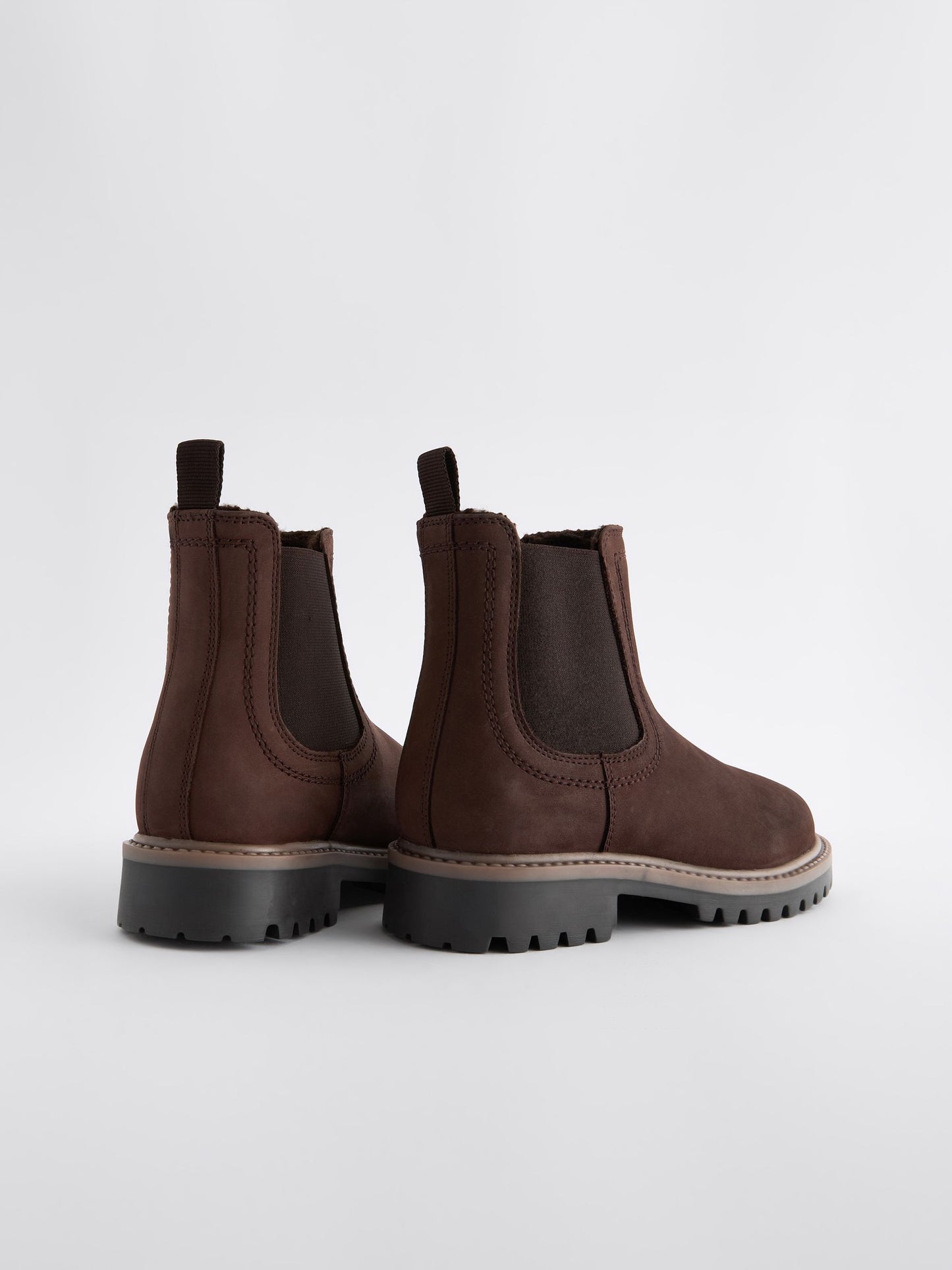 Chocolate Brown Standard Fit (F) Leather Warm Lined Chelsea Boots image 4