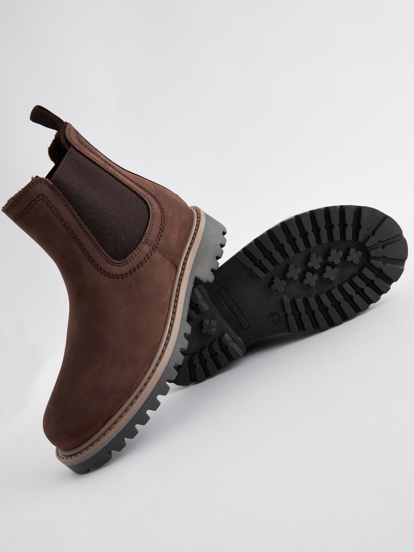 Chocolate Brown Standard Fit (F) Leather Warm Lined Chelsea Boots image 5
