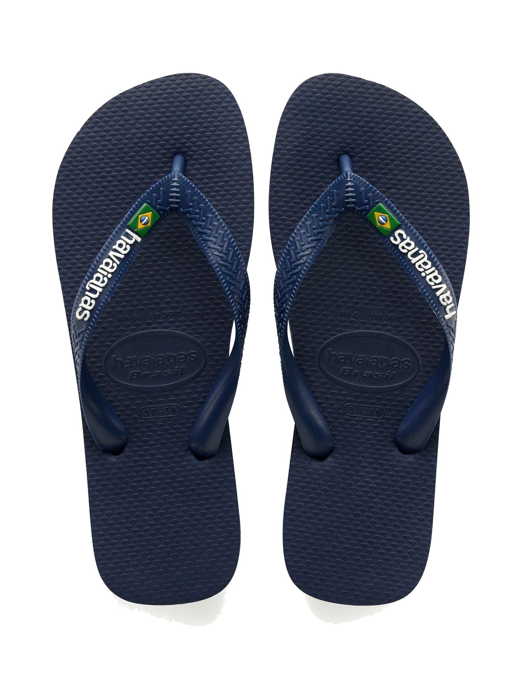 Havaianas Navy Kids Brasil Logo Flip Flops image 1
