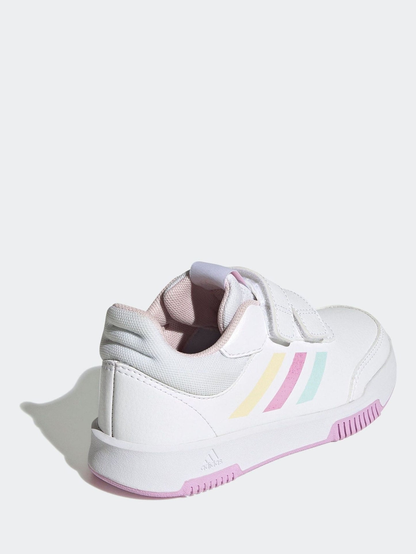 adidas White/Pink Tensaur Hook and Loop Kids Trainers image 3
