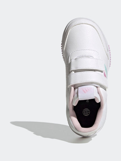 adidas White/Pink Tensaur Hook and Loop Kids Trainers image 5