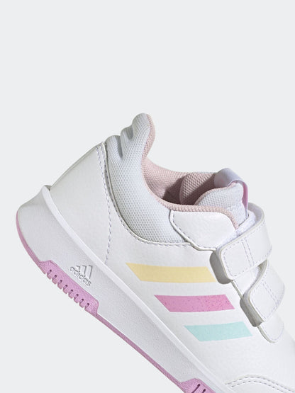 adidas White/Pink Tensaur Hook and Loop Kids Trainers image 7