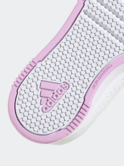 adidas White/Pink Tensaur Hook and Loop Kids Trainers image 8