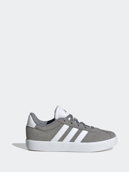 adidas Grey/White VL Court 3.0 Lace Kids Trainers image 1