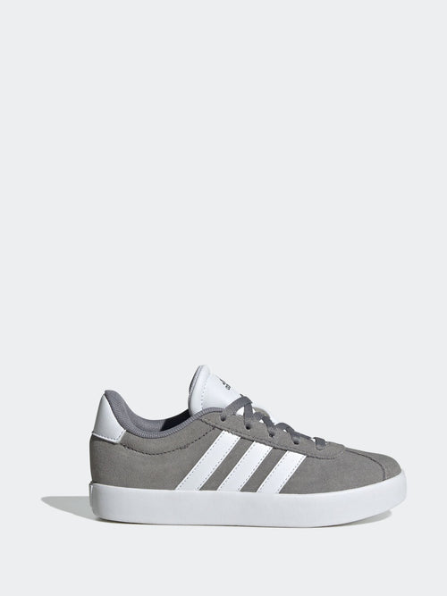adidas Grey/White VL Court 3.0 Lace Kids Trainers image 1