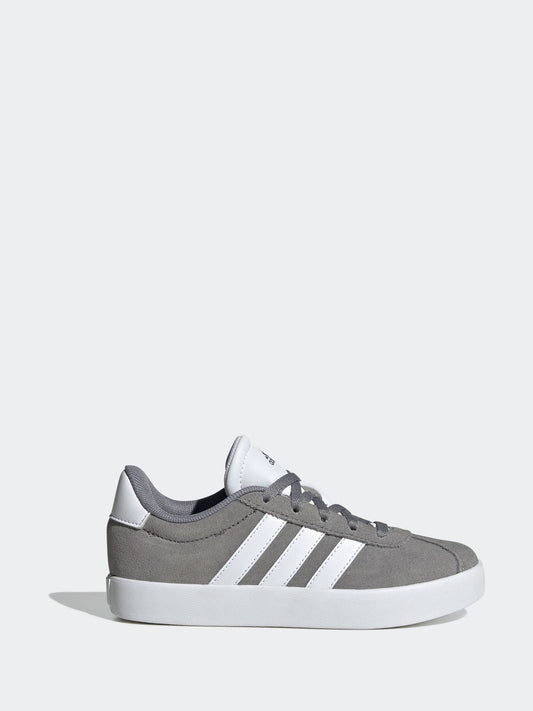 adidas Grey/White VL Court 3.0 Lace Kids Trainers image 1