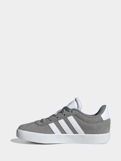 adidas Grey/White VL Court 3.0 Lace Kids Trainers image 2