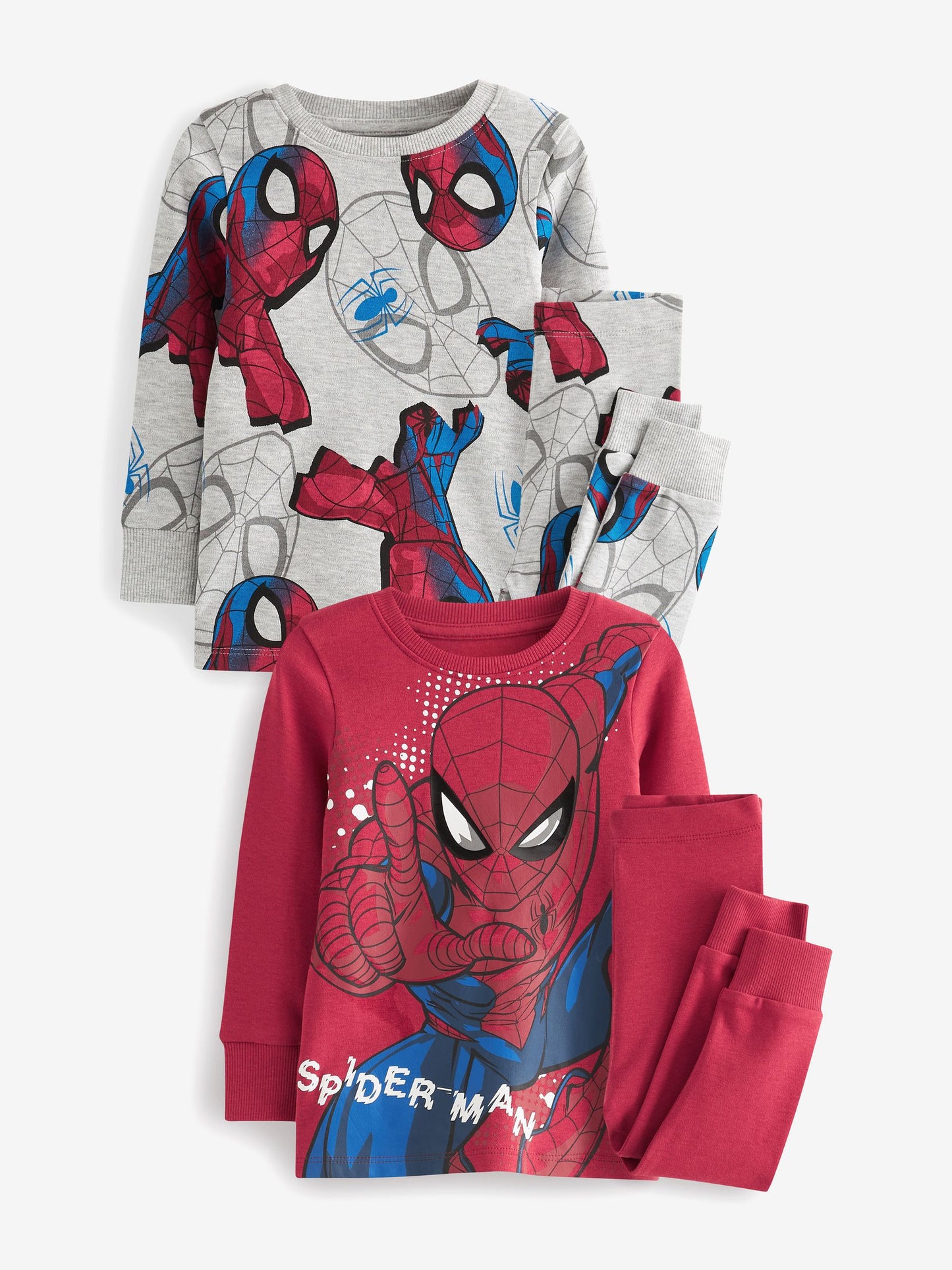 Dsiney Kidz - Red/Navy Spiderman Snuggle Pyjamas 2 Pack (12mths-10yrs) image 6
