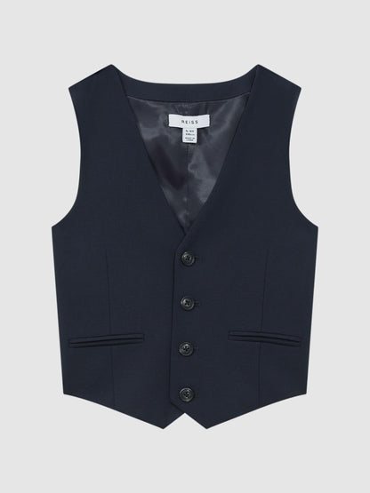 Reiss Navy Hope 9-14 yrs Modern Fit Waistcoat image 2