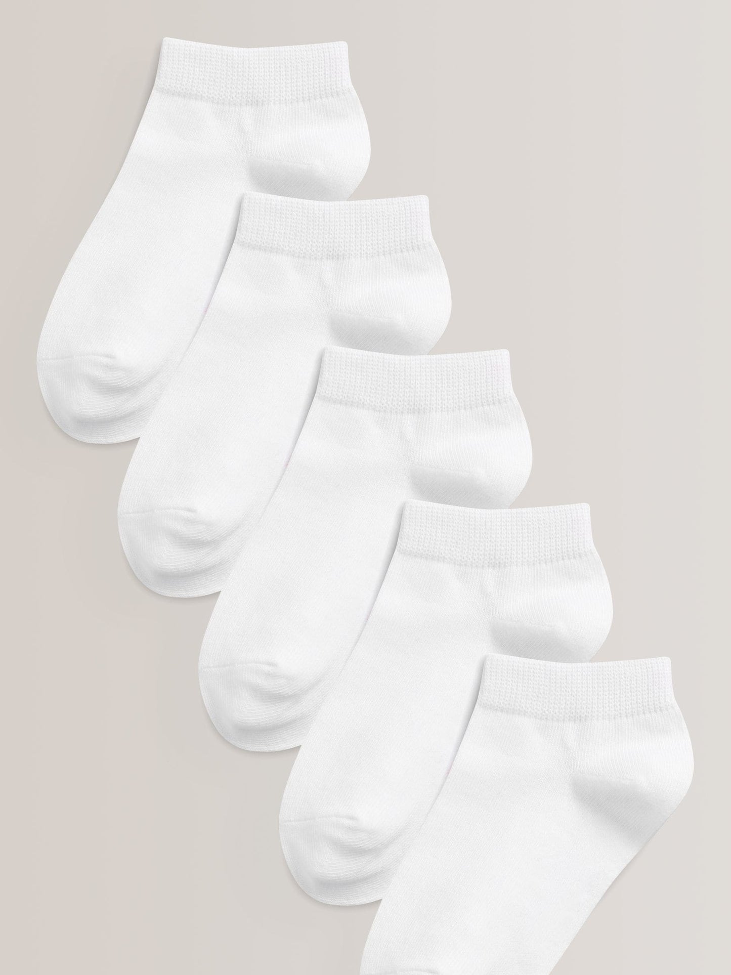 White 5 Pack Cotton Rich Trainer Socks image 1