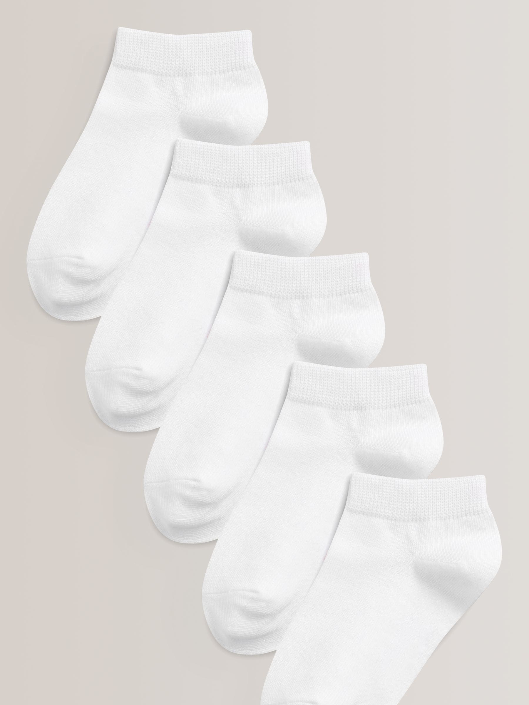 White 5 Pack Cotton Rich Trainer Socks image 1