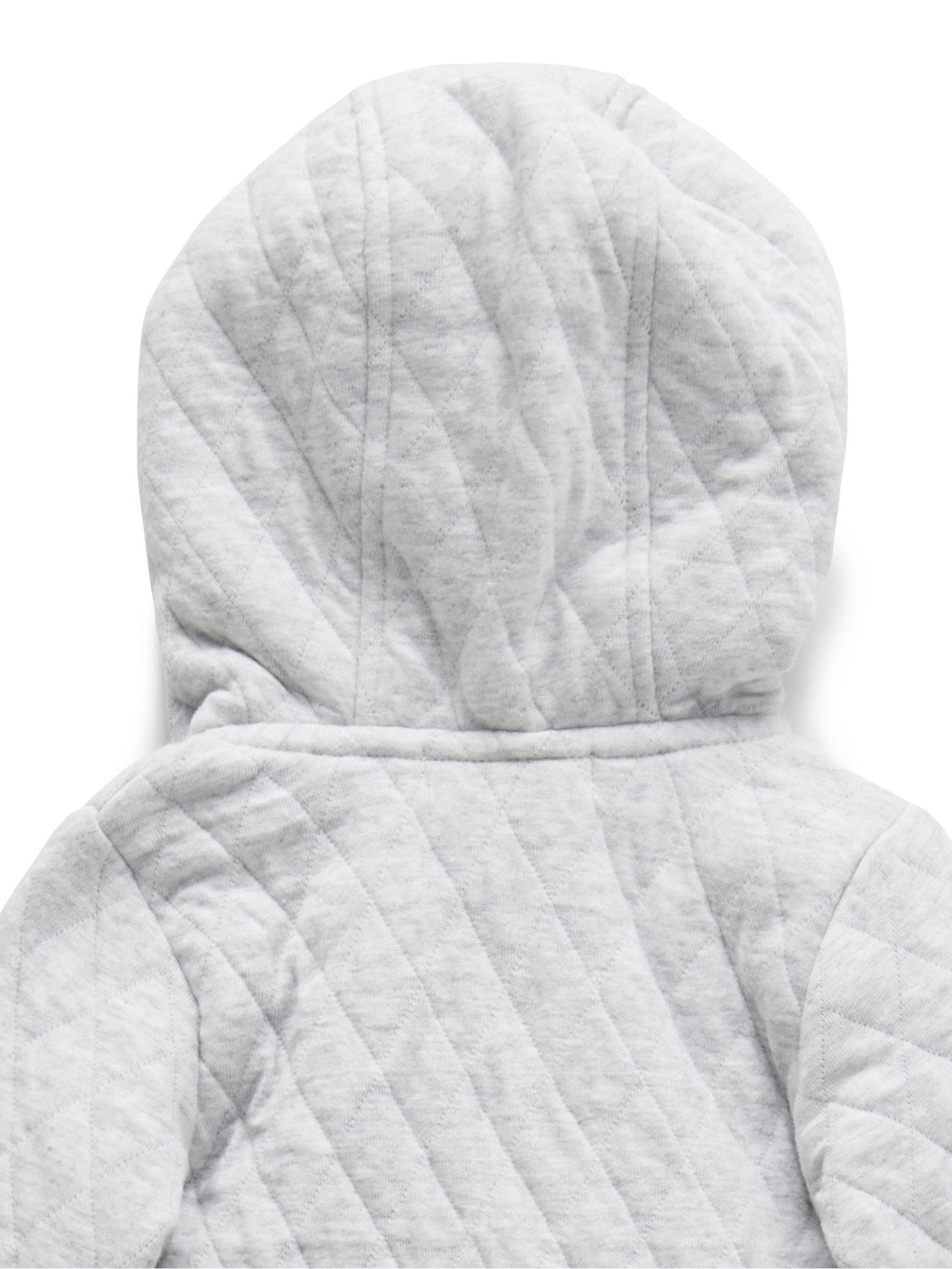 Purebaby Grey Cotton Quilted Zip Pramsuit image 3