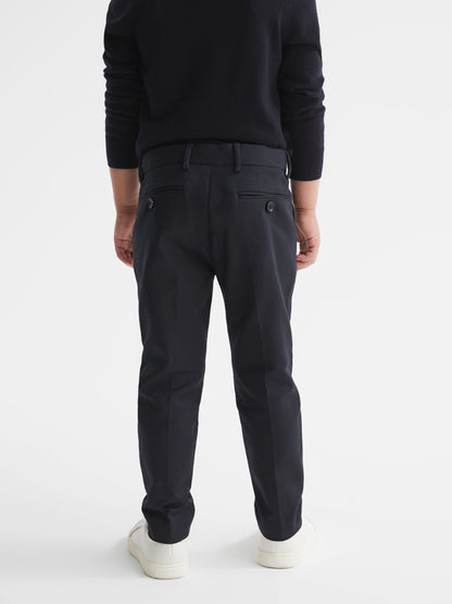 Reiss Navy Eastbury 9-14 yrs Slim-Fit Cotton-Blend Chinos image 5