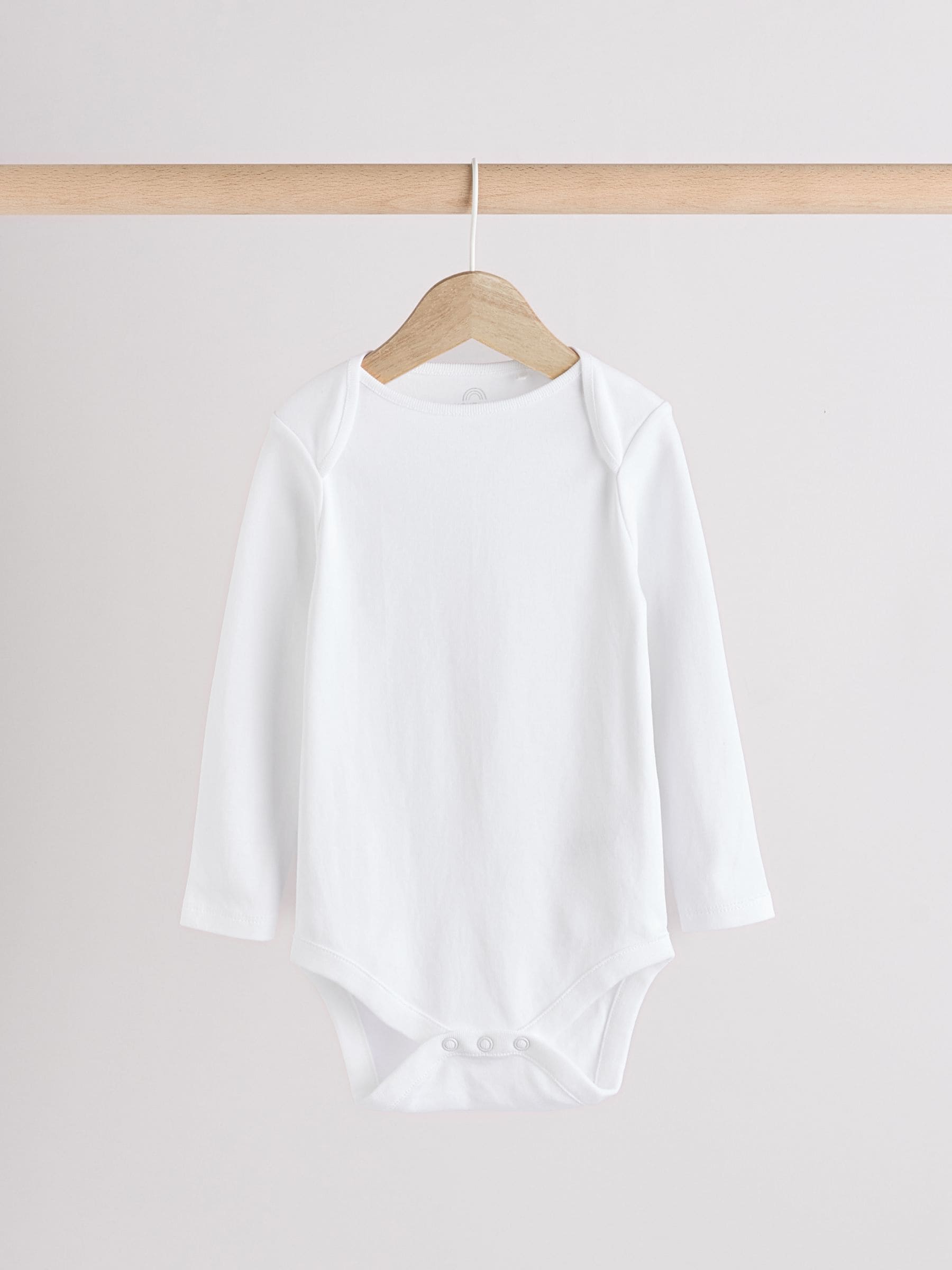 White 10 Pack Essential Baby Long Sleeve Bodysuits image 4
