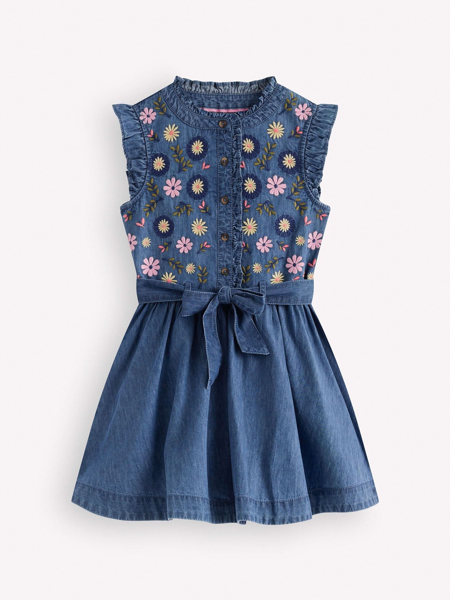 Dsiney Kidz - Boden Blue Ruffle Shirt Dress image 1