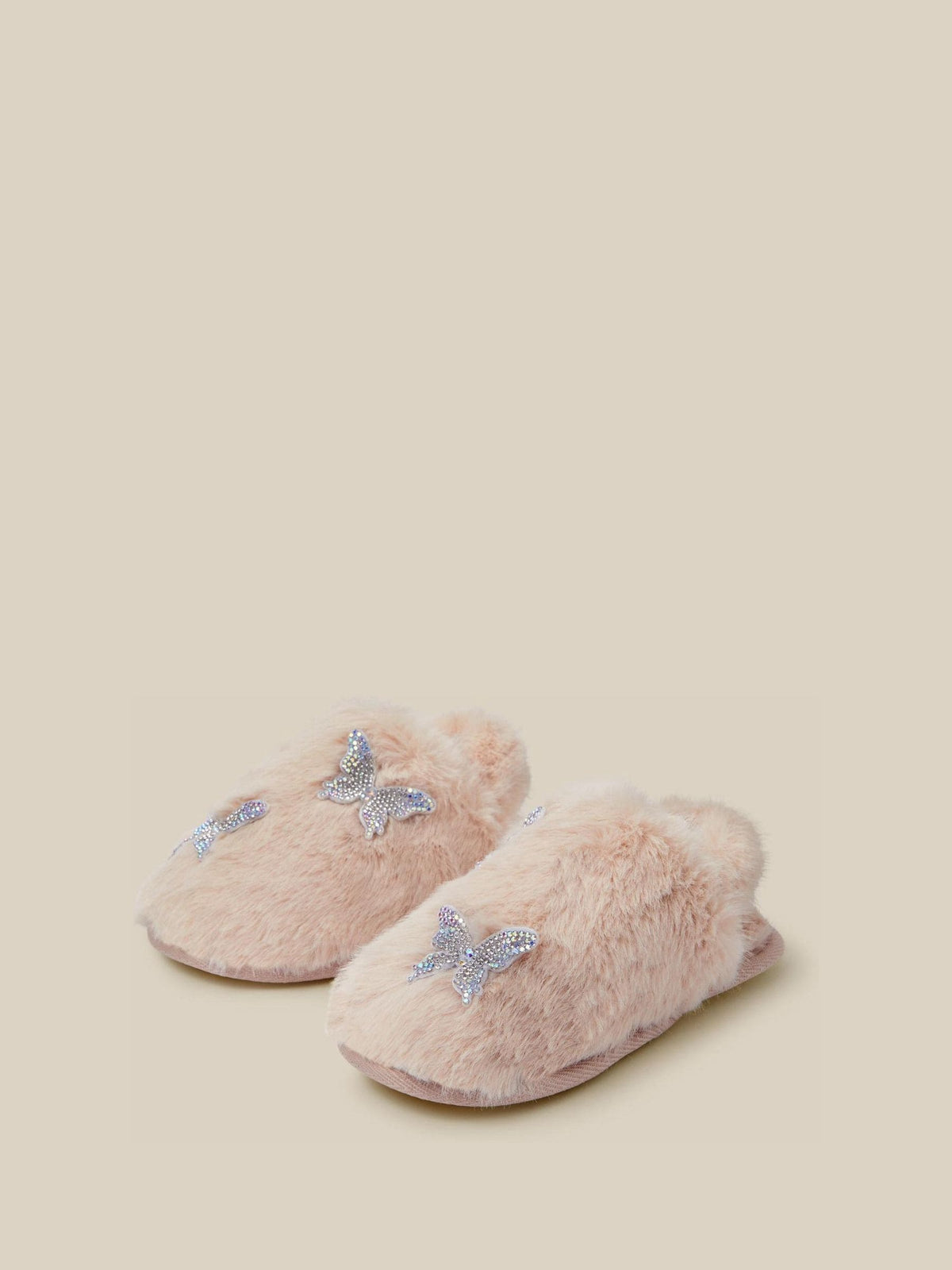 Dsiney Kidz - Monsoon Cream Fluffy Rhinestone Butterfly Slippers image 1