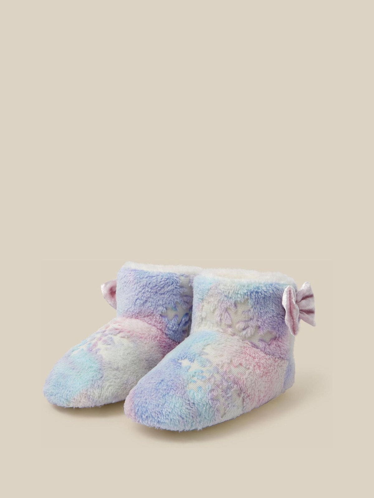 Monsoon Pink Fluffy Snowflake Boot Slippers - image 1