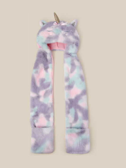 Monsoon Pink 3-in-1 Fluffy Unicorn Hat Scarf - image 1