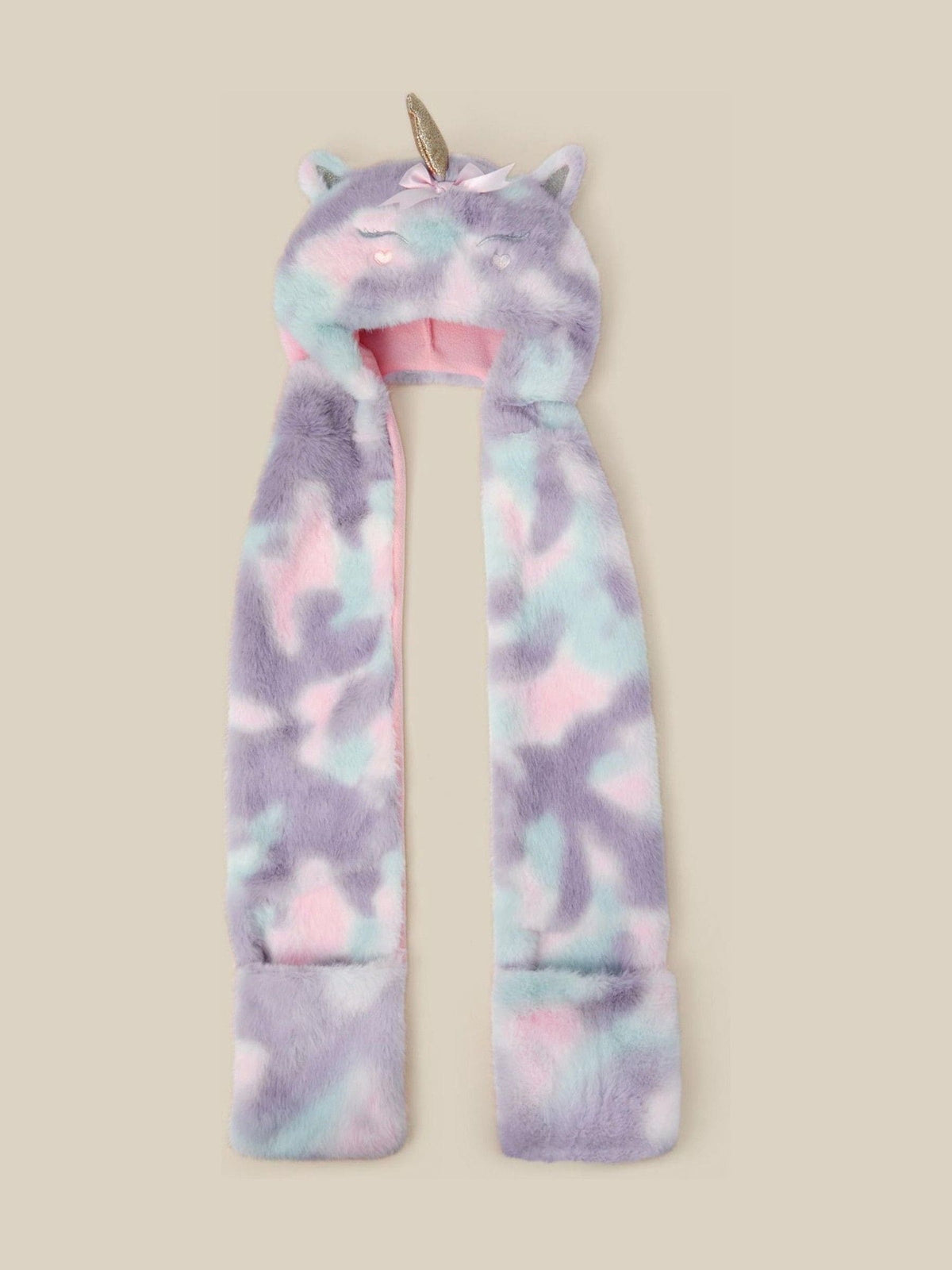 Monsoon Pink 3-in-1 Fluffy Unicorn Hat Scarf - image 1
