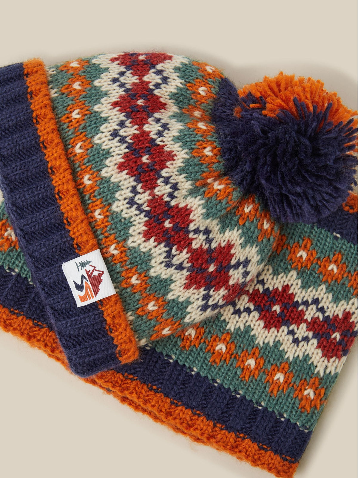 Monsoon Blue Fair Isle Bobble Hat,Gloves and Scarves Set - image 2