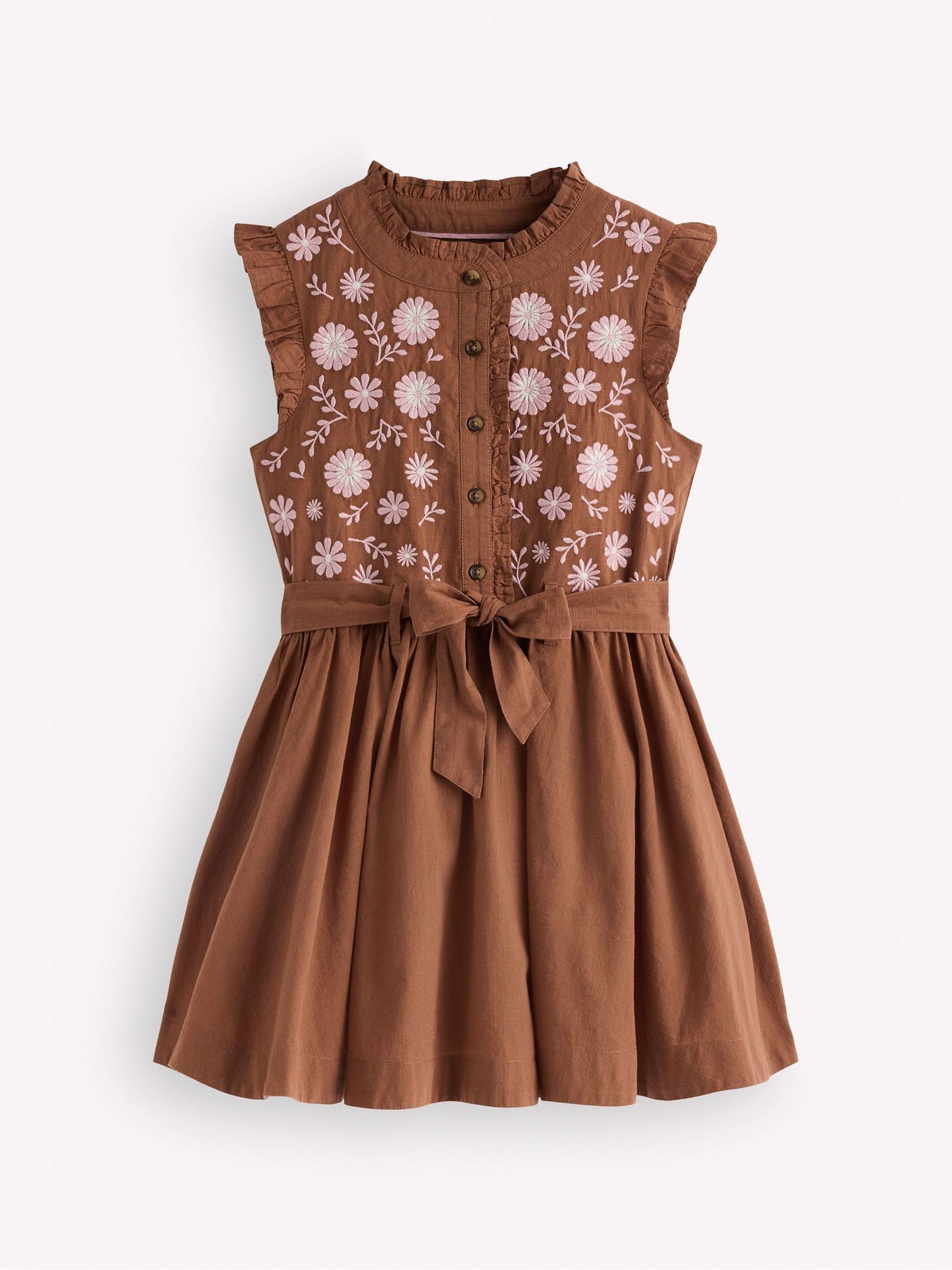 Dsiney Kidz - Boden Brown Ruffle Shirt Dress image 1