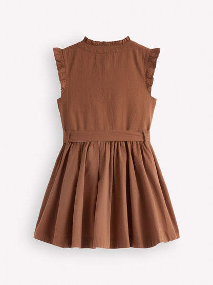 Dsiney Kidz - Boden Brown Ruffle Shirt Dress image 2