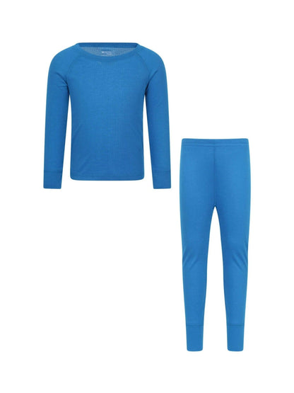 Mountain Warehouse Blue Talus Kids Plain Base Layer Set - image 1