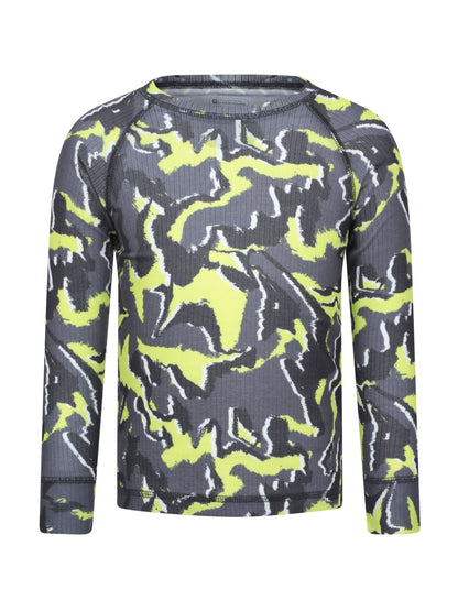 Mountain Warehouse Green Talus Printed Quick Dry Kids Baselayer-Top & Pants Set - image 3