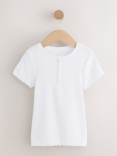 Dsiney Kidz - White Ribbed Placket T-Shirt (3-16yrs) image 1