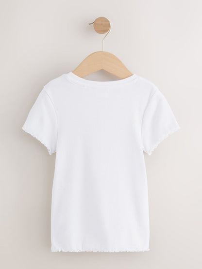 Dsiney Kidz - White Ribbed Placket T-Shirt (3-16yrs) image 2