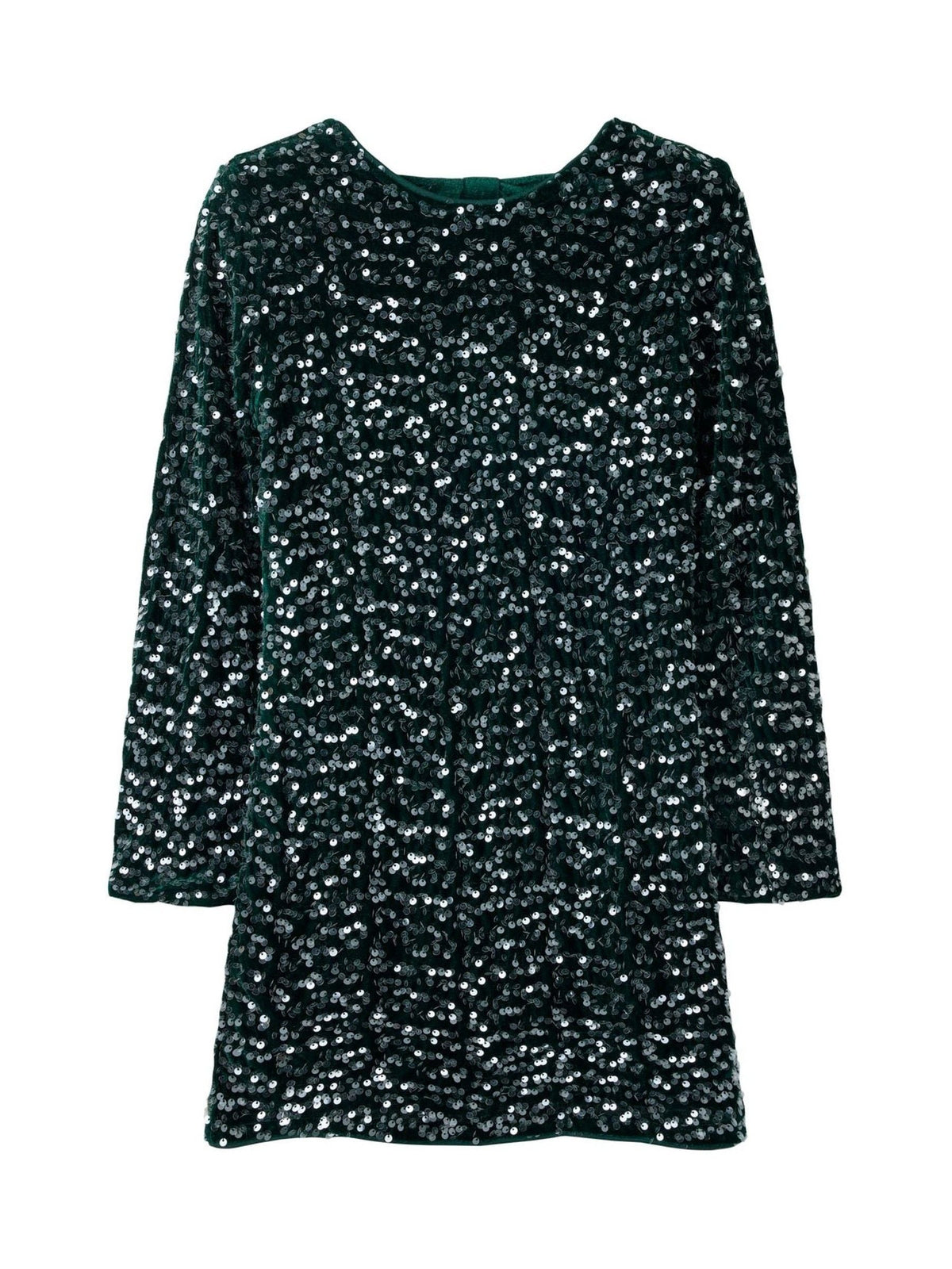 Name It Green Sequin Dress With Velvet Bow back Detail - image 3