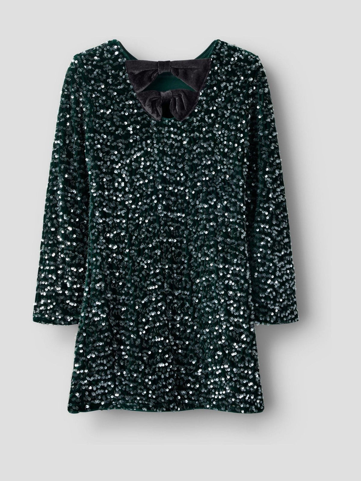 Name It Green Sequin Dress With Velvet Bow back Detail - image 4