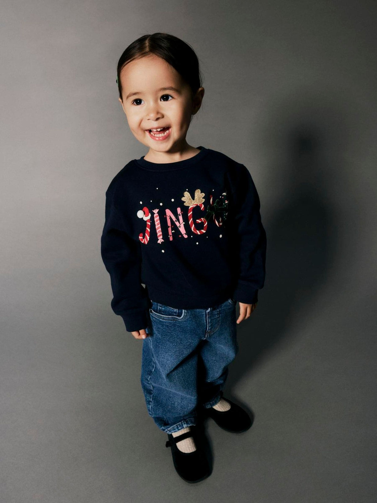 Name It Blue Bow Print Christmas Jumper - image 1