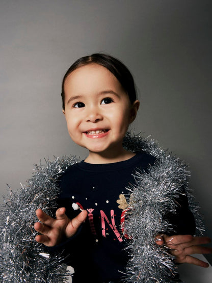 Name It Blue Bow Print Christmas Jumper - image 2