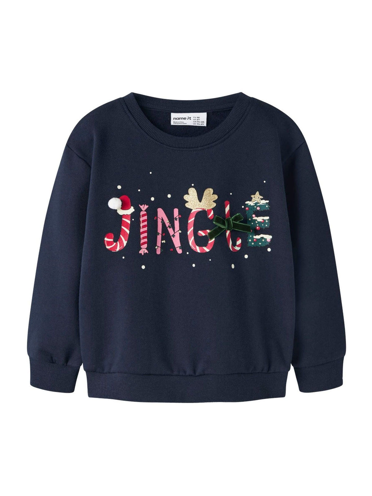 Name It Blue Bow Print Christmas Jumper - image 3