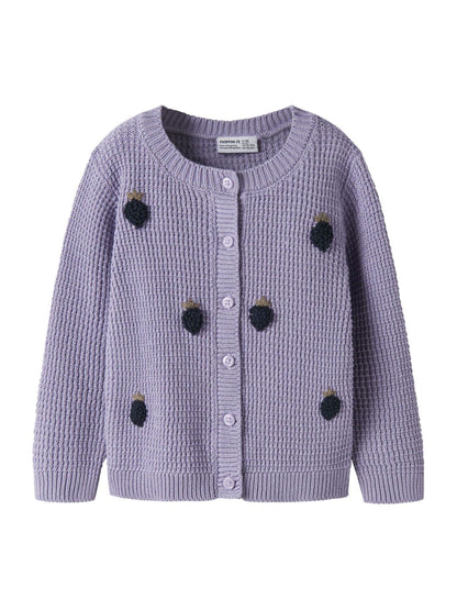Name It Purple Knitted Cherry Cardigan - image 1