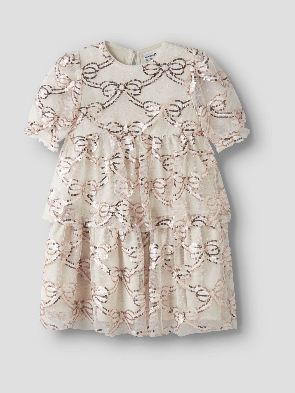 Name It Cream Sequin Teired Occasion Dress - image 3