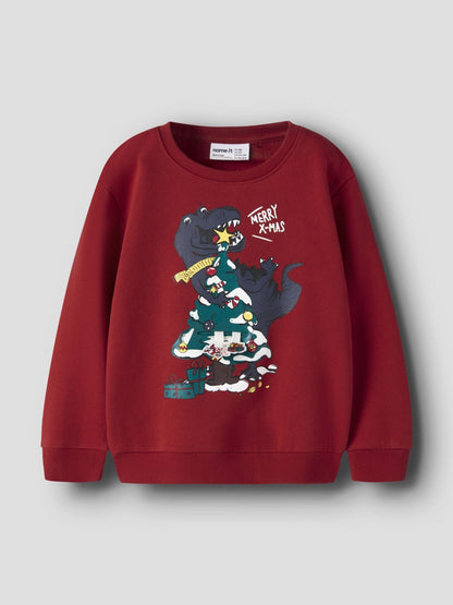 Name It Red Christmas Dinosaur Jumper - image 1