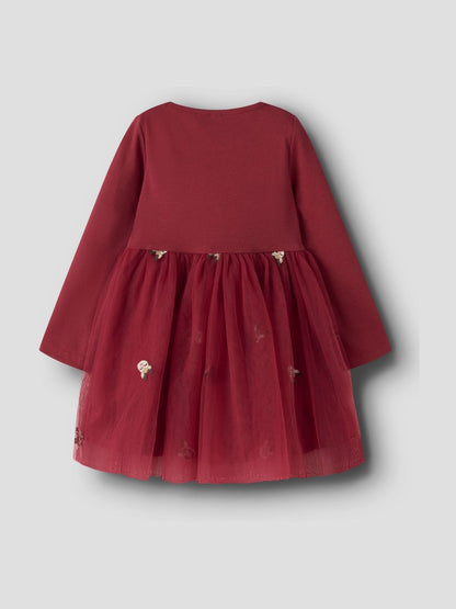 Name It Red Reindeer Christmas Tulle Dress - image 3