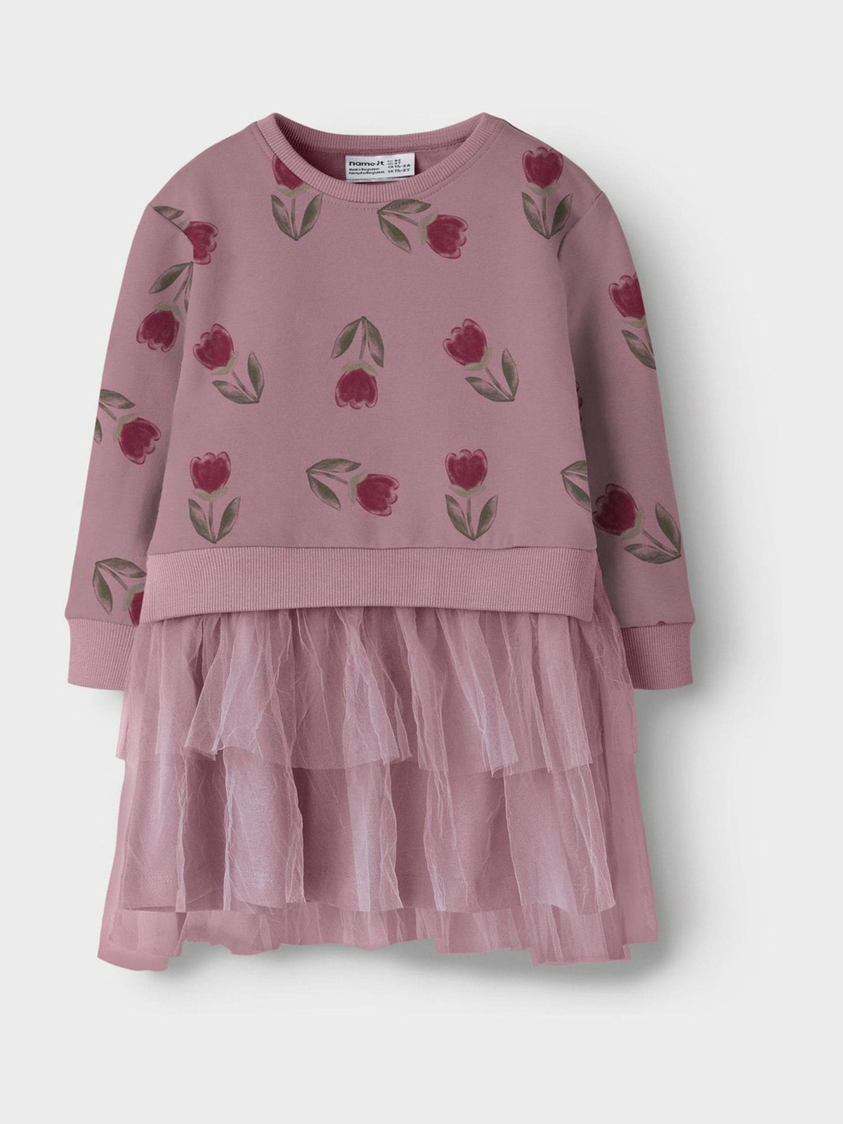 Dsiney Kidz - Name It Purple Tulip Print Tulle Dress image 1