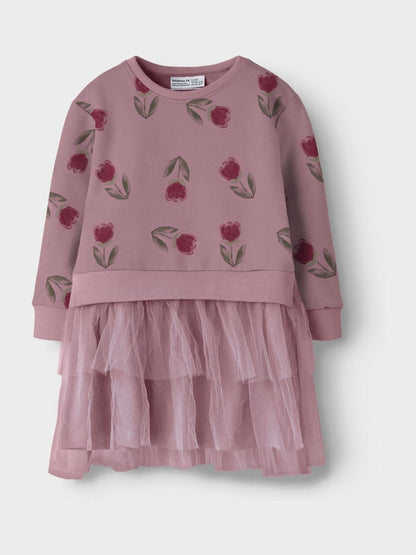 Dsiney Kidz - Name It Purple Tulip Print Tulle Dress image 1
